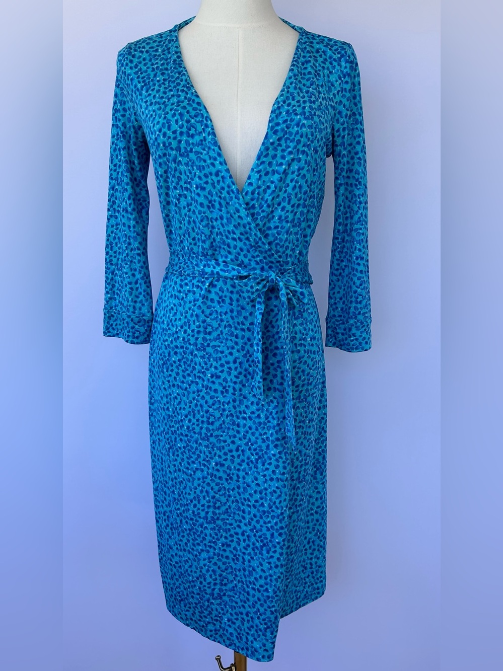 Diane von Furstenberg Women’s Silk Jersey Wrap Dress Petal Dreams Pattern Size 8